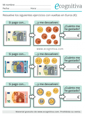 problemas de monedas y billetes