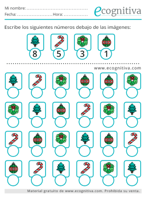 ecognitiva navidad ejercicios atencion 2024