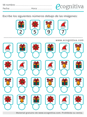 ejercicios de atencion navidad 2024