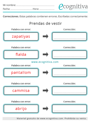 ejercicios con palabras julio 2025