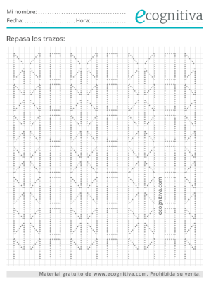 ejercicio de trazos verticales