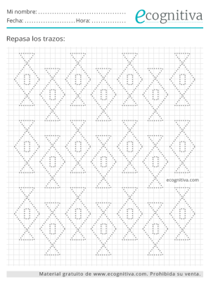 trazos oblicuos ejercicio de grafomotricidad