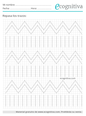 trazos en zig zag ejercicio