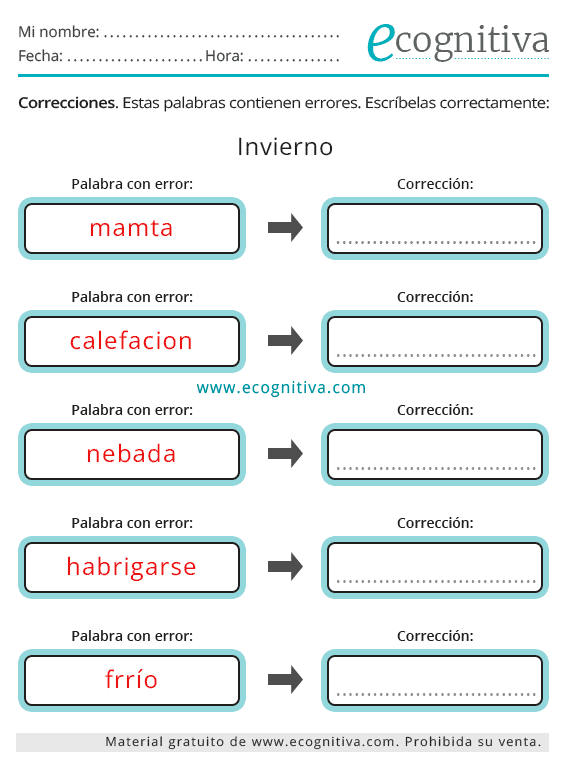ejercicios de lenguaje enero 2026