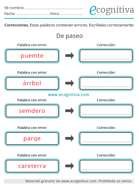 palabras mal escritas